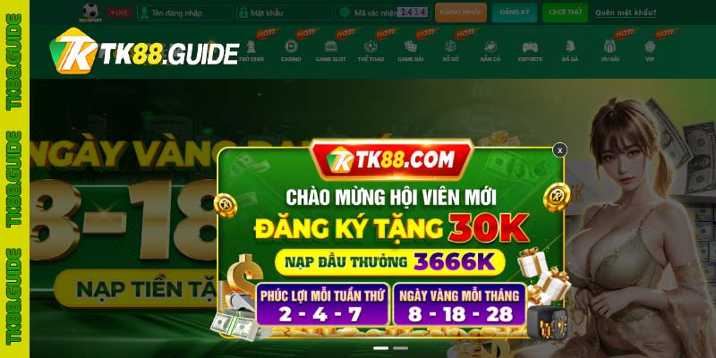 Hướng Dẫn Đăng Nhập TK88 - TK88.GUIDE 3 Hướng dẫn đăng nhập TK88 nhận free 30K