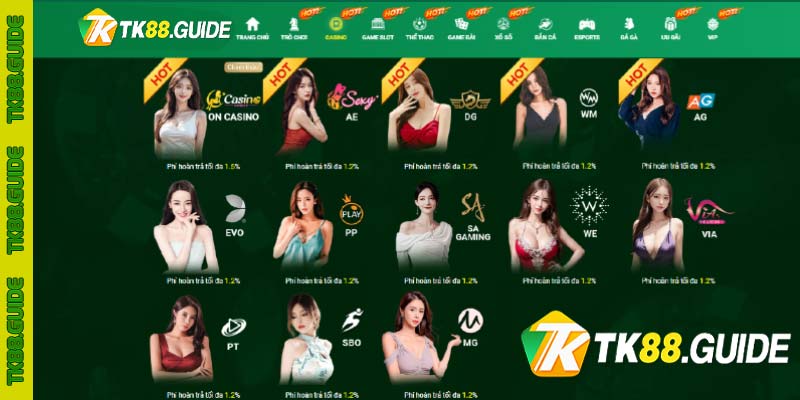 Live Casino TK88 | Sòng bạc trực tuyến đẳng cấp Châu Á 3 TOP ưu điểm sảnh live casino TK88 hiện có